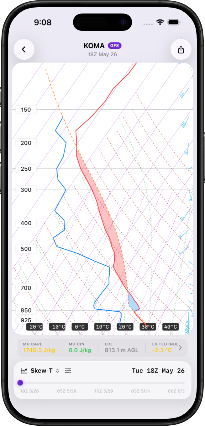 Sondex sounding analysis on iPhone